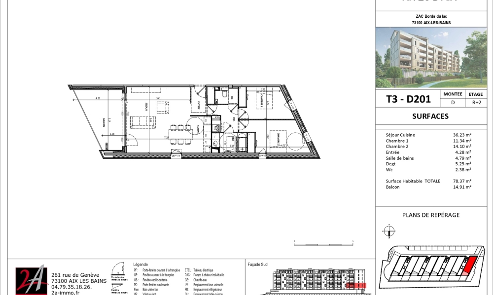 Programme neuf appartement 3 pièces à Aix-les-Bains - réf. D201 - Photo 1