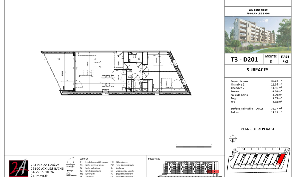 Programme neuf appartement 3 pièces à Aix-les-Bains - réf. D201 - Photo 1